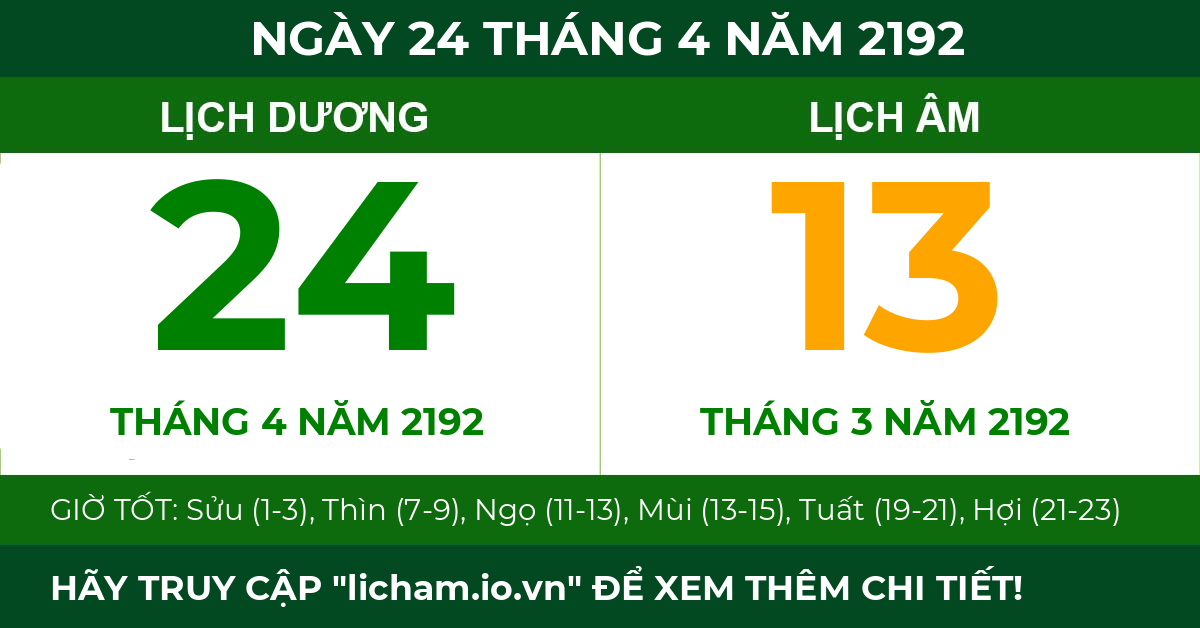 lịch âm ngày 24 tháng 4 năm 2192