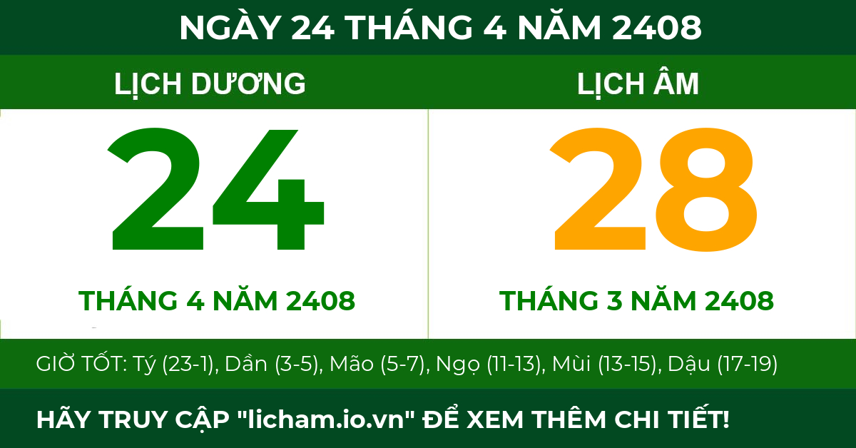 lịch âm ngày 24 tháng 4 năm 2408