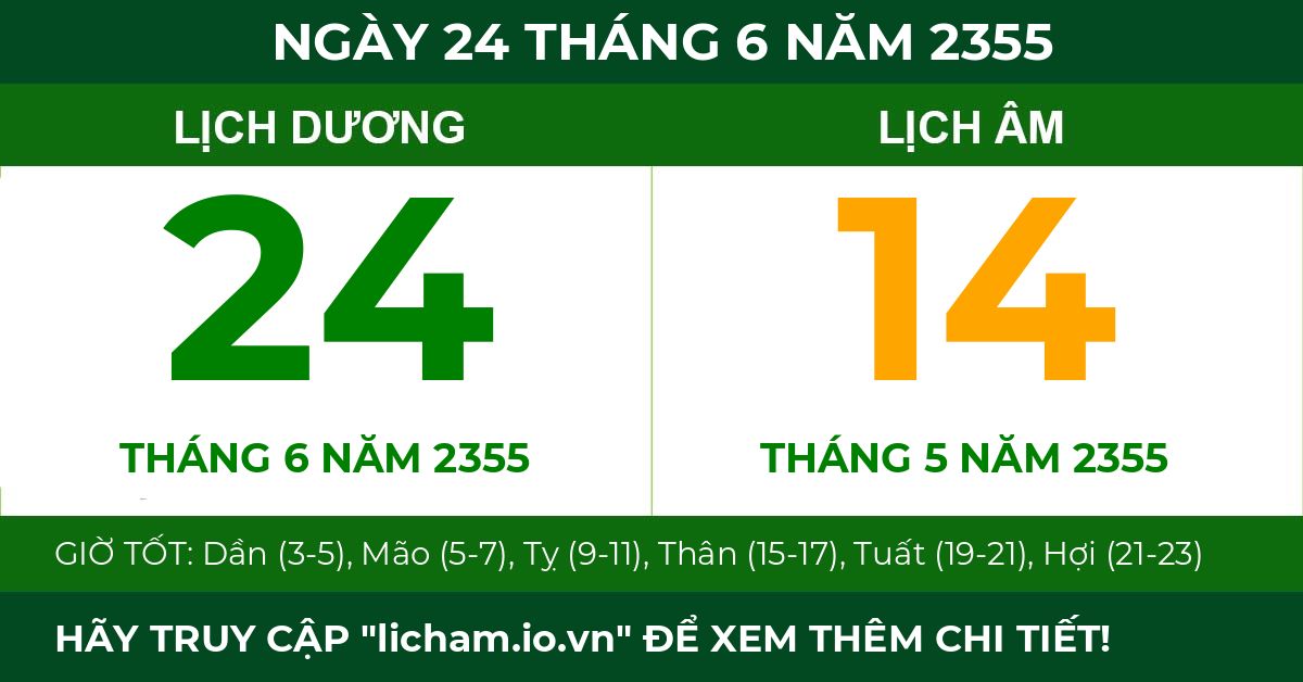 lịch âm ngày 24 tháng 6 năm 2355