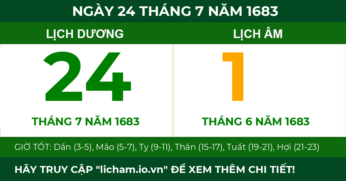 lịch âm ngày 24 tháng 7 năm 1683