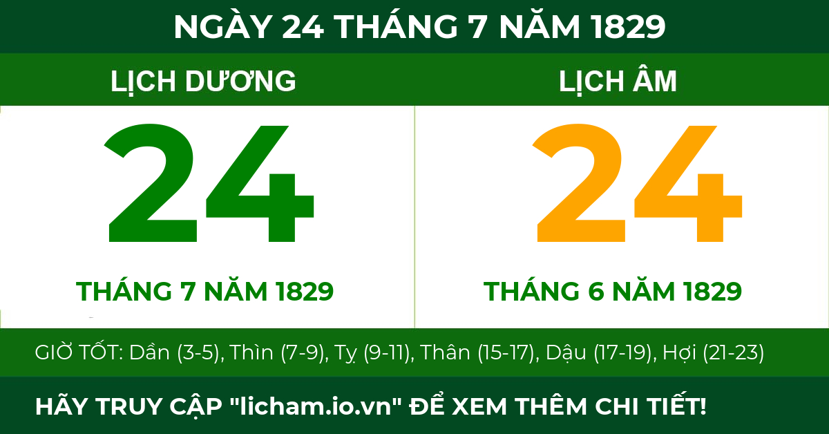 lịch âm ngày 24 tháng 7 năm 1829