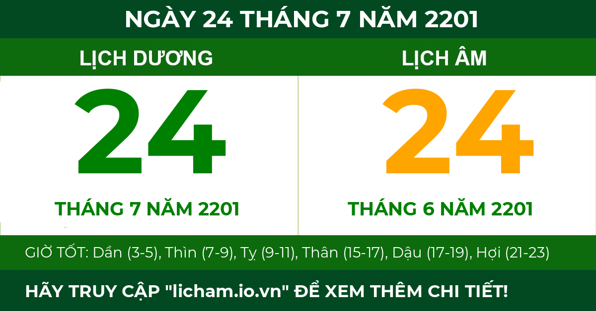 lịch âm ngày 24 tháng 7 năm 2201