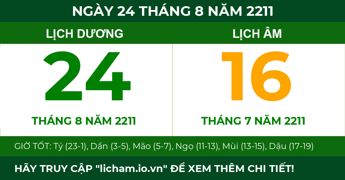 lịch âm ngày 24 tháng 8 năm 2211