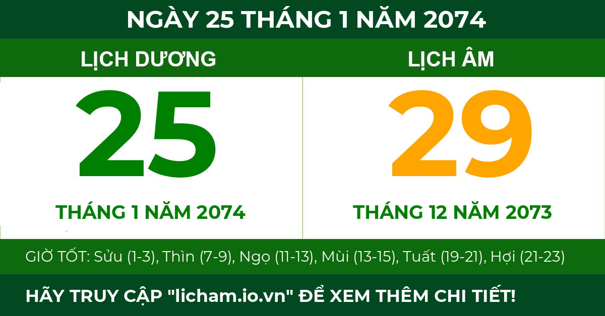 lịch âm ngày 25 tháng 1 năm 2074