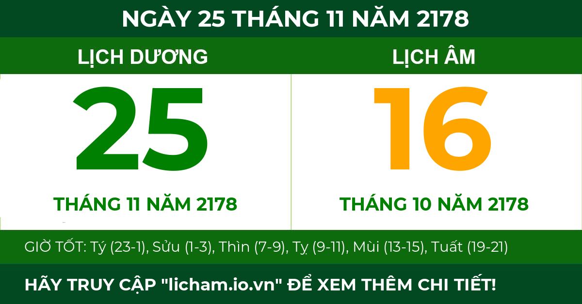 lịch âm ngày 25 tháng 11 năm 2178