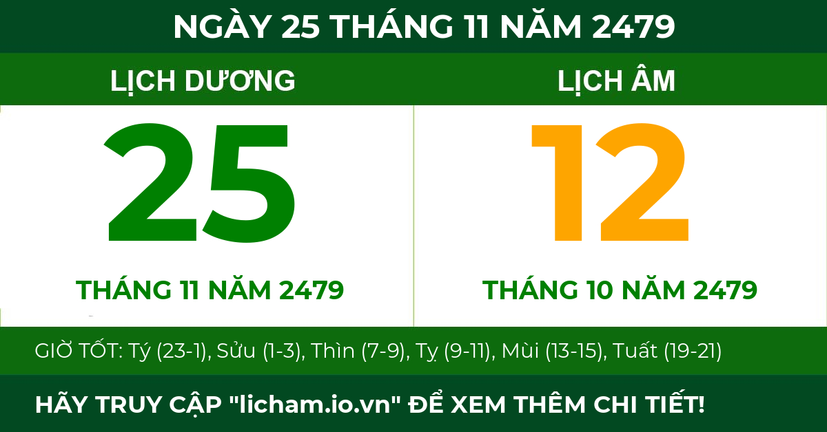 lịch âm ngày 25 tháng 11 năm 2479