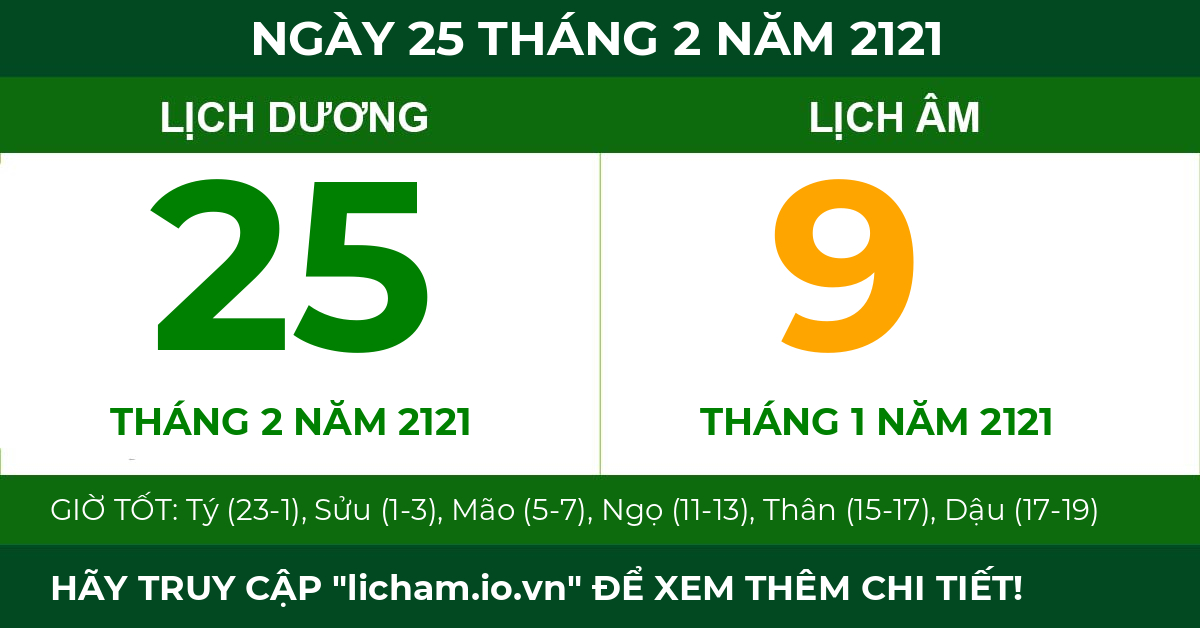 lịch âm ngày 25 tháng 2 năm 2121