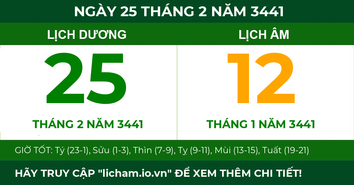 lịch âm ngày 25 tháng 2 năm 3441