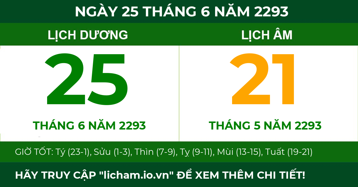lịch âm ngày 25 tháng 6 năm 2293