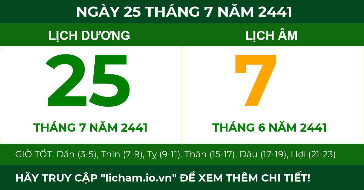 lịch âm ngày 25 tháng 7 năm 2441