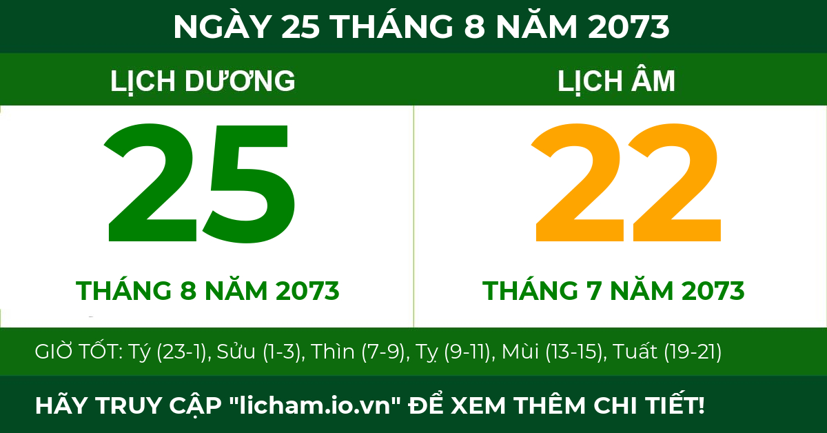 lịch âm ngày 25 tháng 8 năm 2073