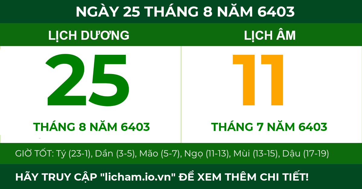 lịch âm ngày 25 tháng 8 năm 6403