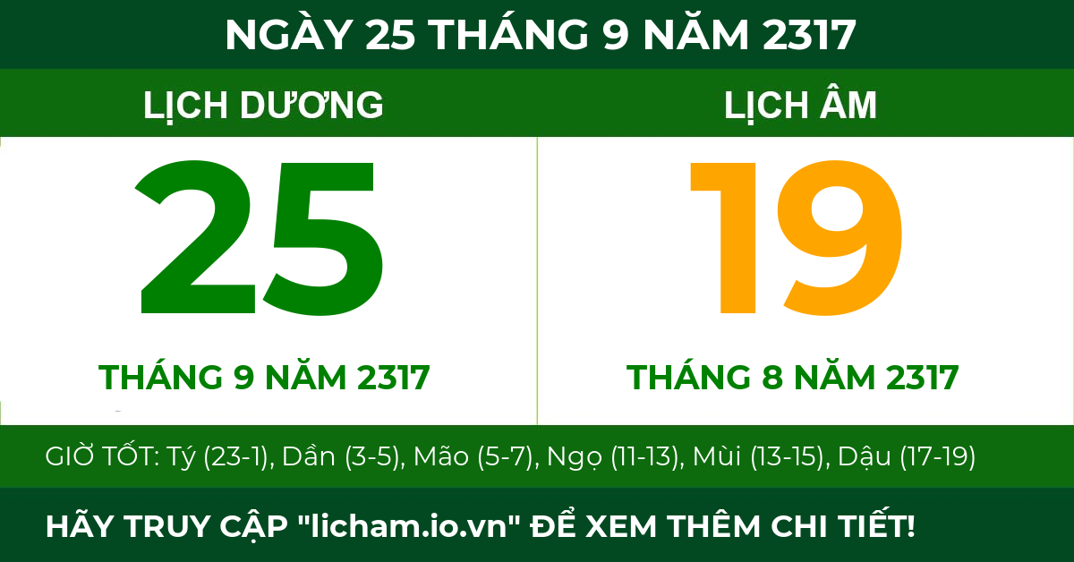 lịch âm ngày 25 tháng 9 năm 2317
