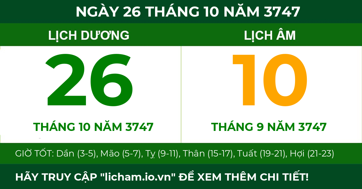 lịch âm ngày 26 tháng 10 năm 3747