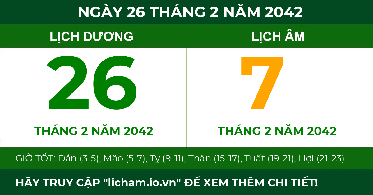 lịch âm ngày 26 tháng 2 năm 2042