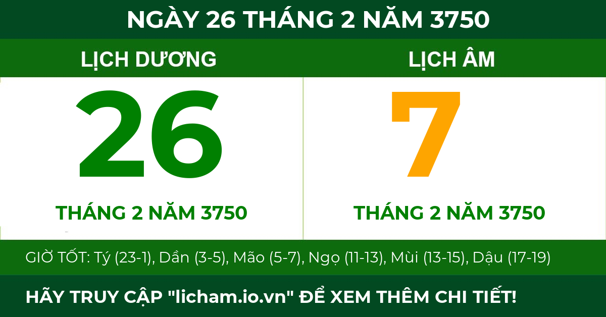 lịch âm ngày 26 tháng 2 năm 3750