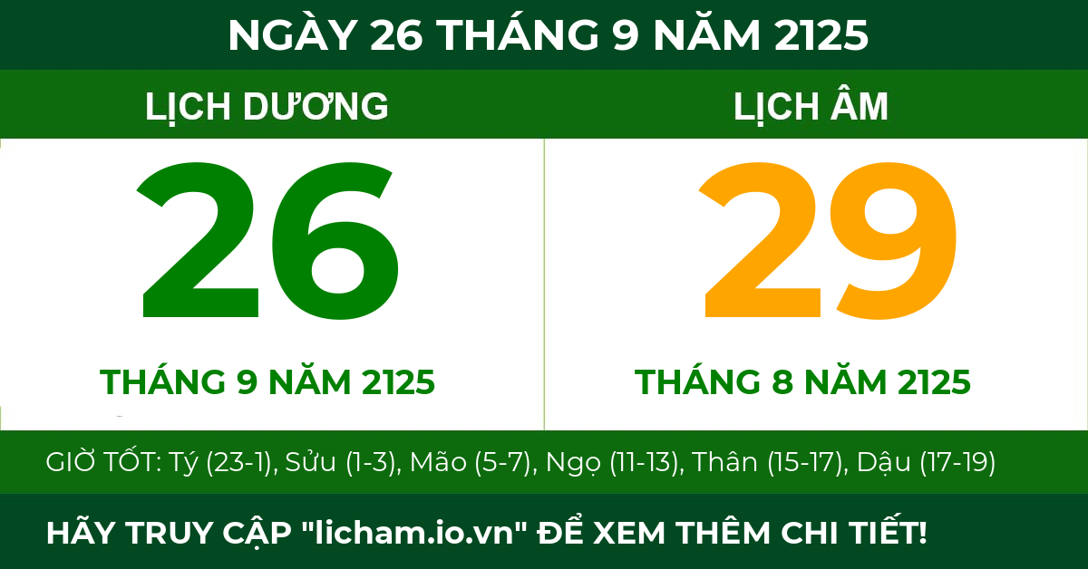lịch âm ngày 26 tháng 9 năm 2125