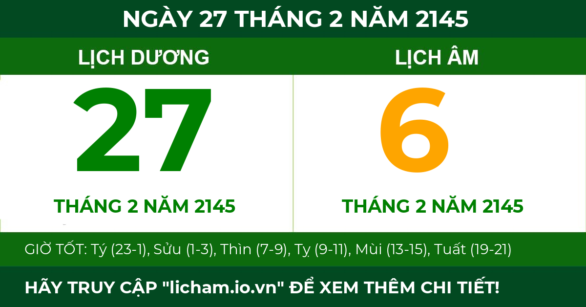 lịch âm ngày 27 tháng 2 năm 2145