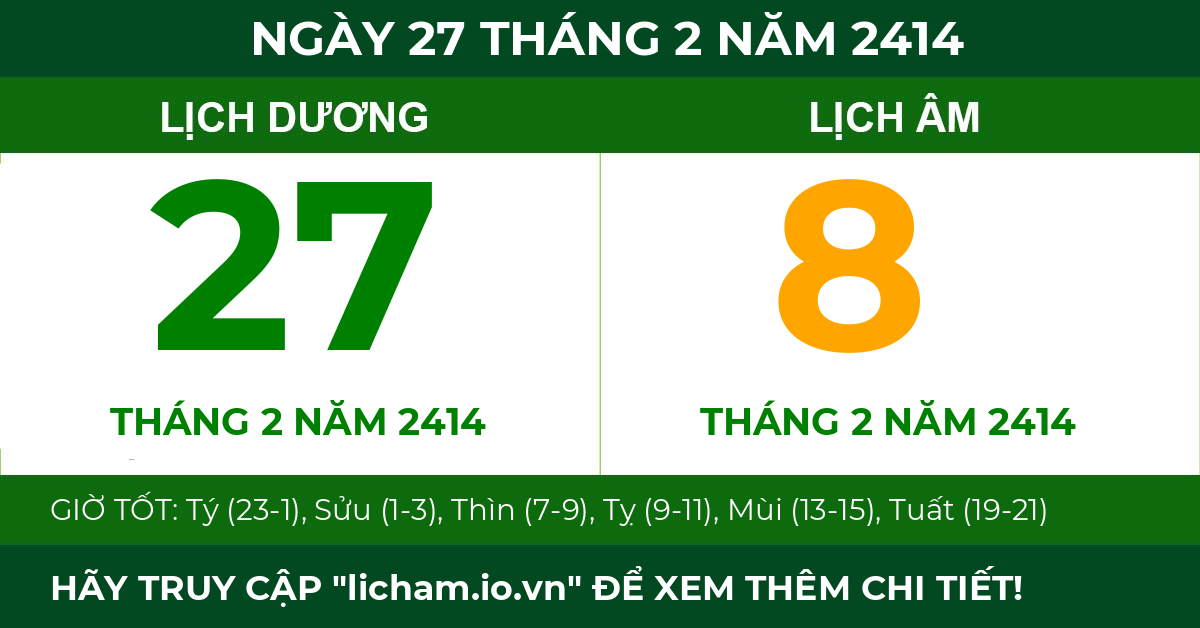 lịch âm ngày 27 tháng 2 năm 2414