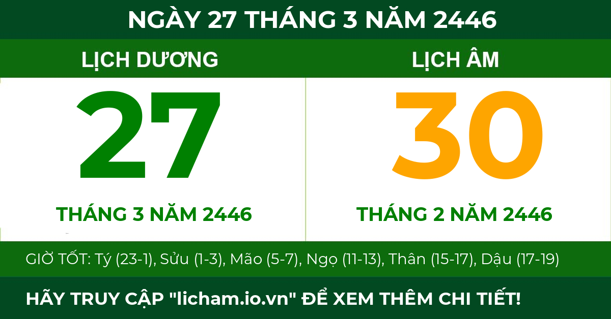 lịch âm ngày 27 tháng 3 năm 2446