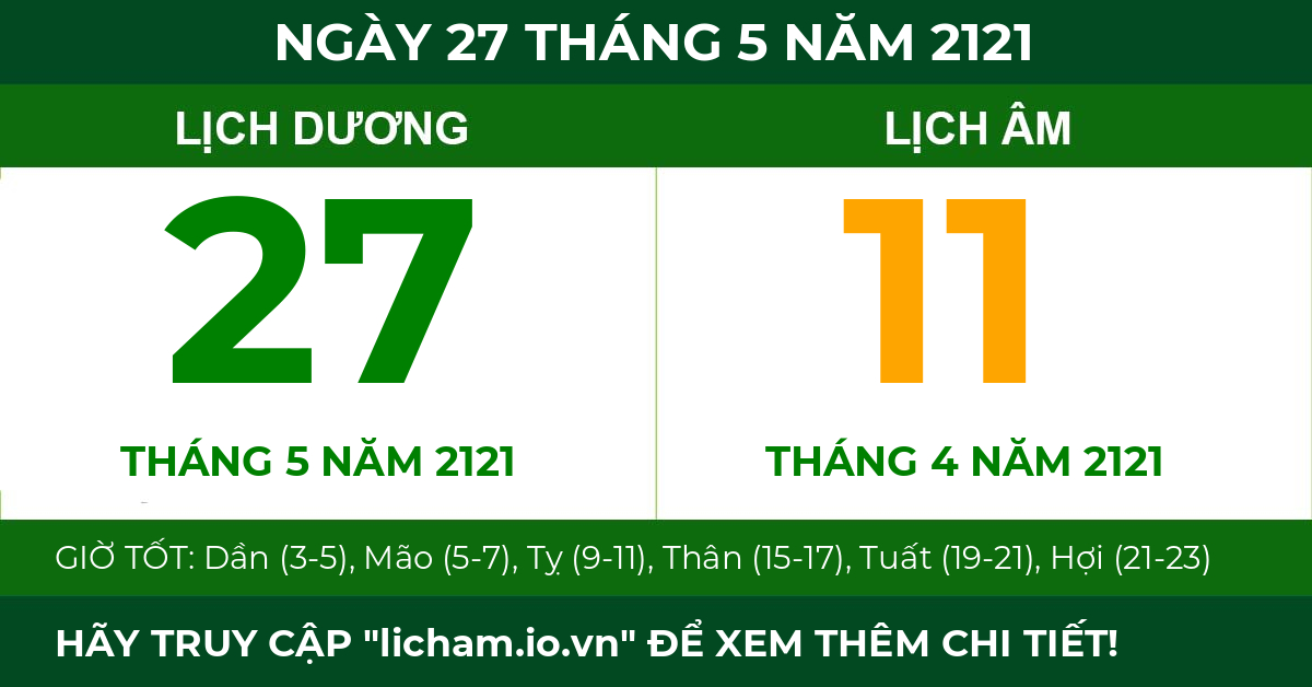 lịch âm ngày 27 tháng 5 năm 2121