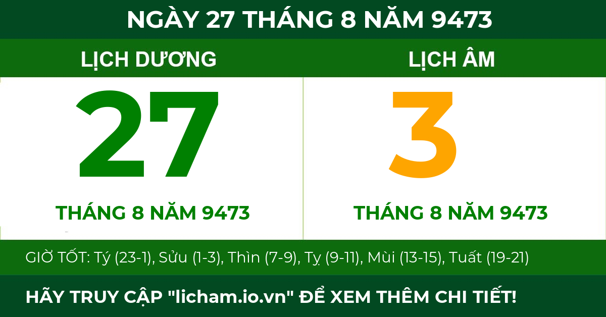 lịch âm ngày 27 tháng 8 năm 9473