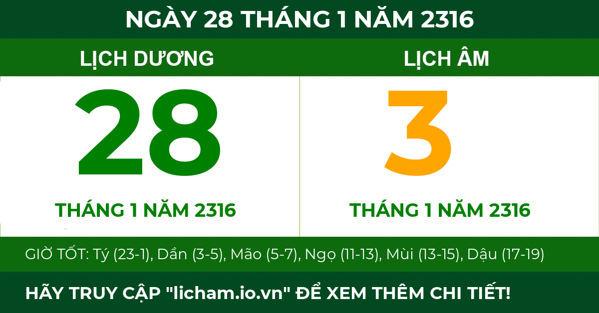 lịch âm ngày 28 tháng 1 năm 2316