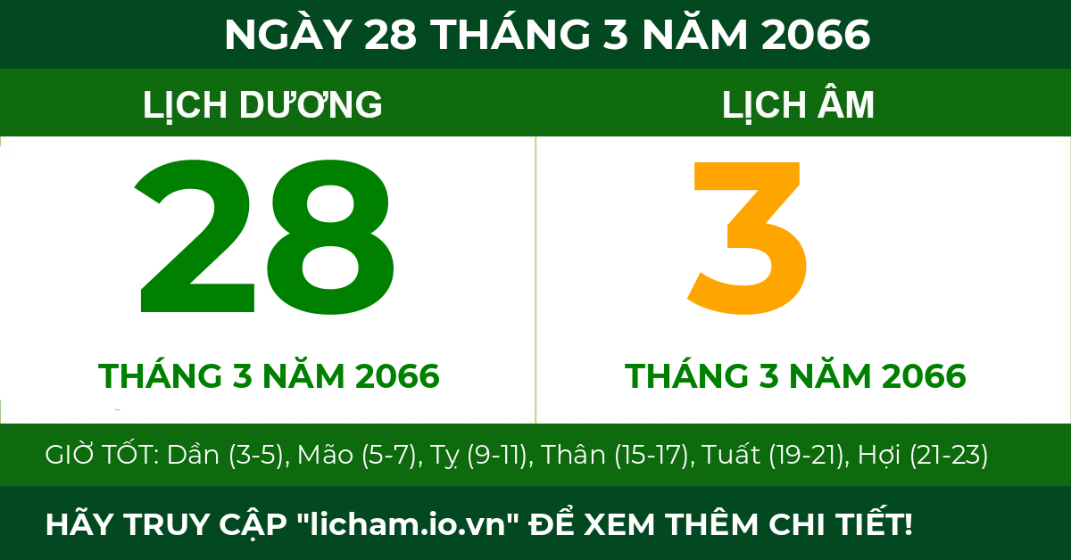 lịch âm ngày 28 tháng 3 năm 2066