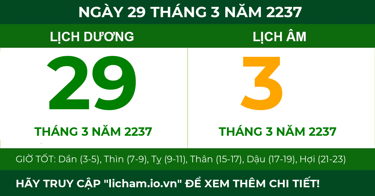 lịch âm ngày 29 tháng 3 năm 2237