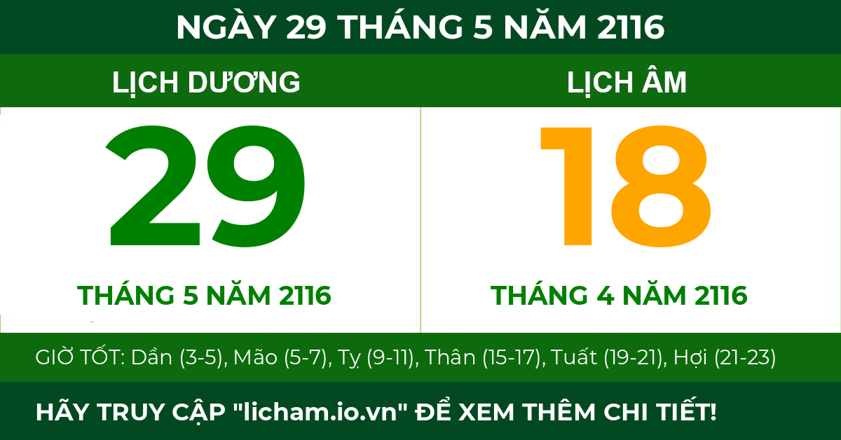 lịch âm ngày 29 tháng 5 năm 2116