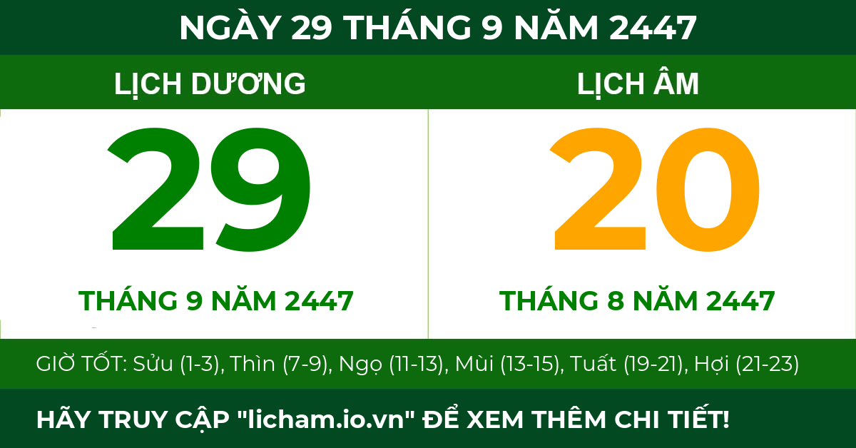 lịch âm ngày 29 tháng 9 năm 2447