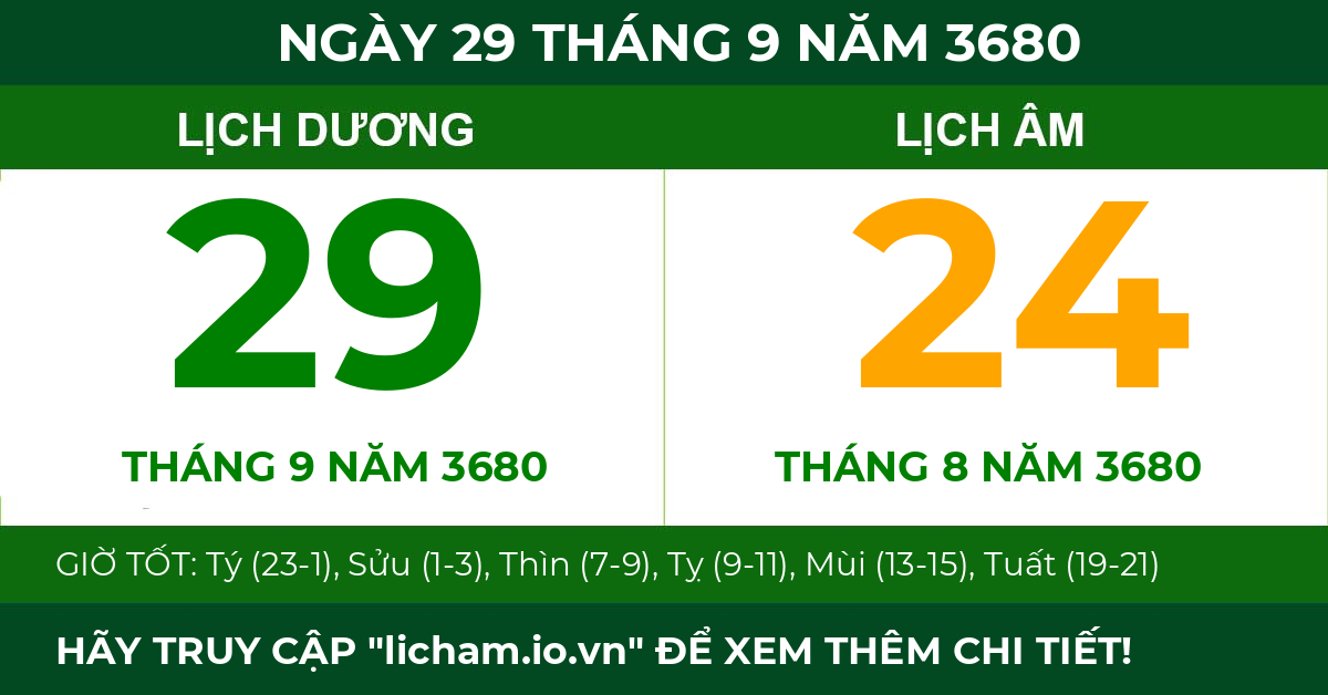 lịch âm ngày 29 tháng 9 năm 3680