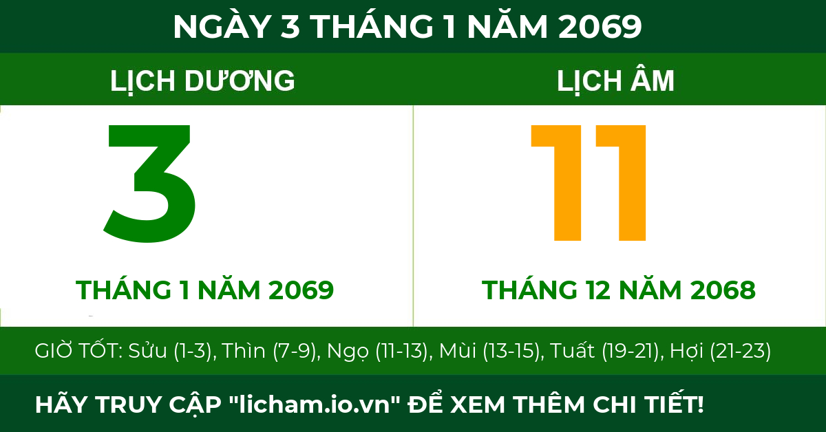 lịch âm ngày 3 tháng 1 năm 2069