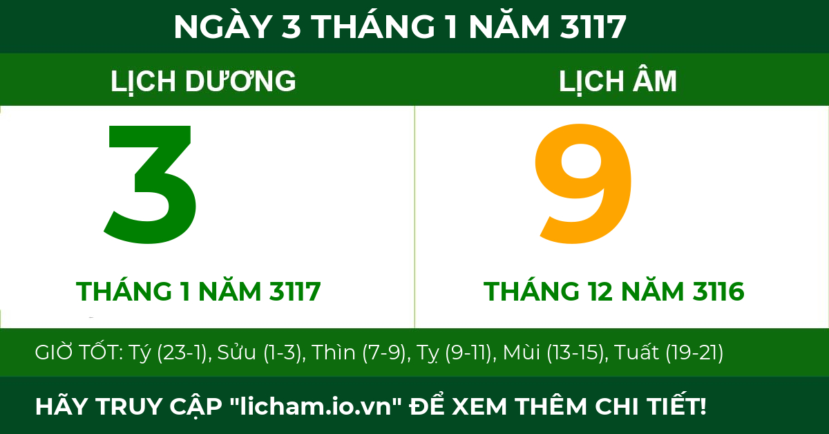 lịch âm ngày 3 tháng 1 năm 3117