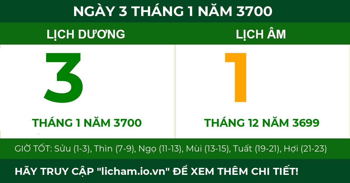lịch âm ngày 3 tháng 1 năm 3700