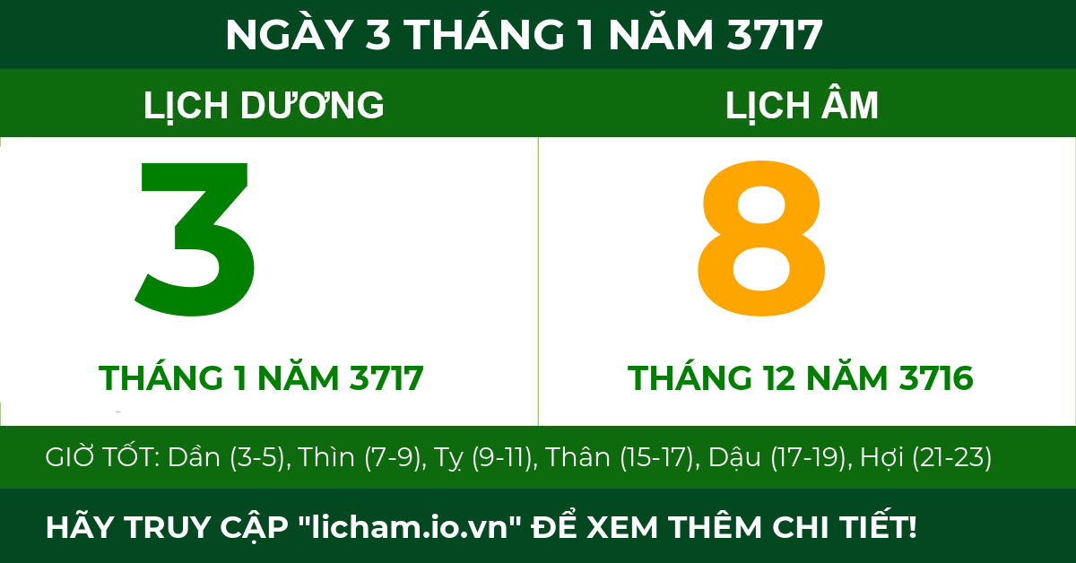 lịch âm ngày 3 tháng 1 năm 3717