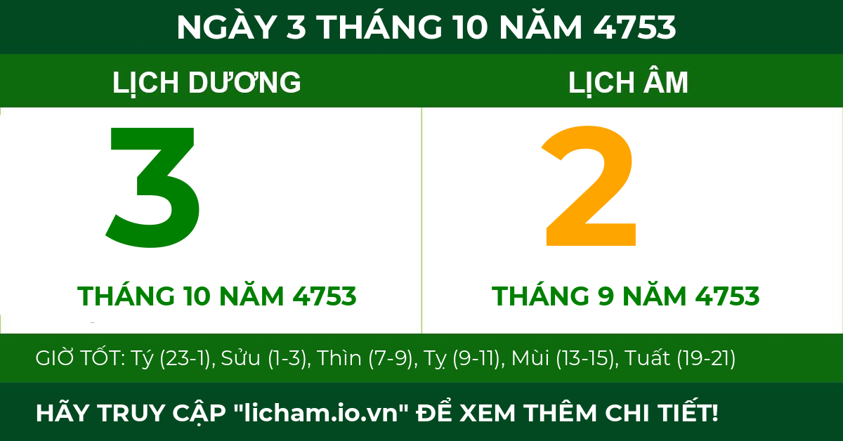 lịch âm ngày 3 tháng 10 năm 4753