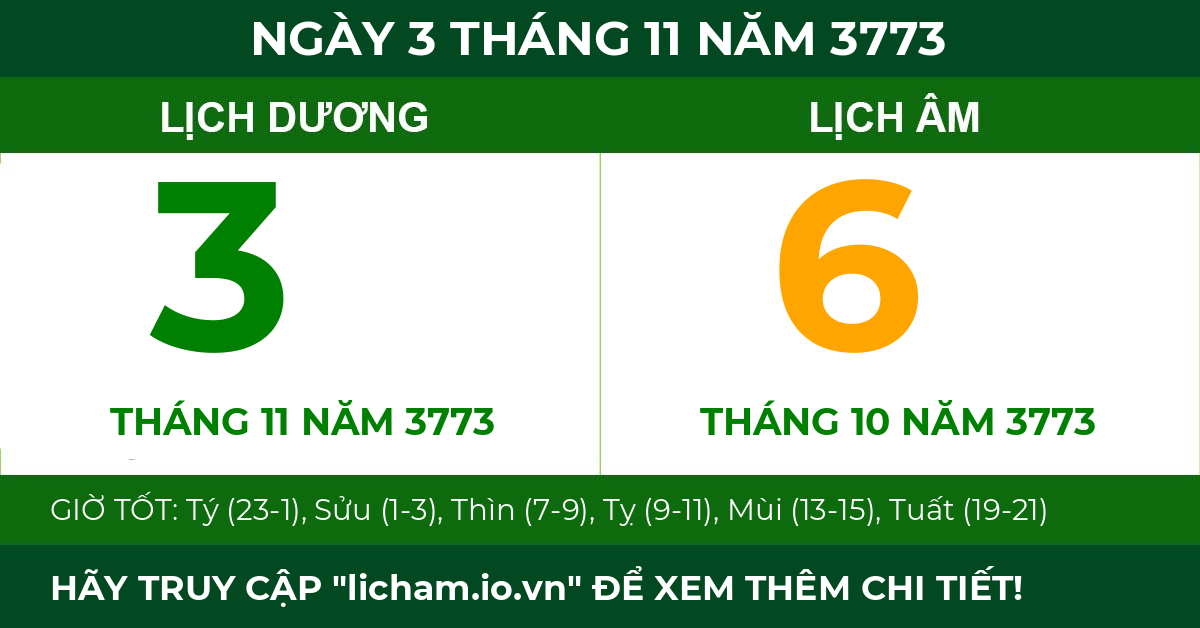 lịch âm ngày 3 tháng 11 năm 3773