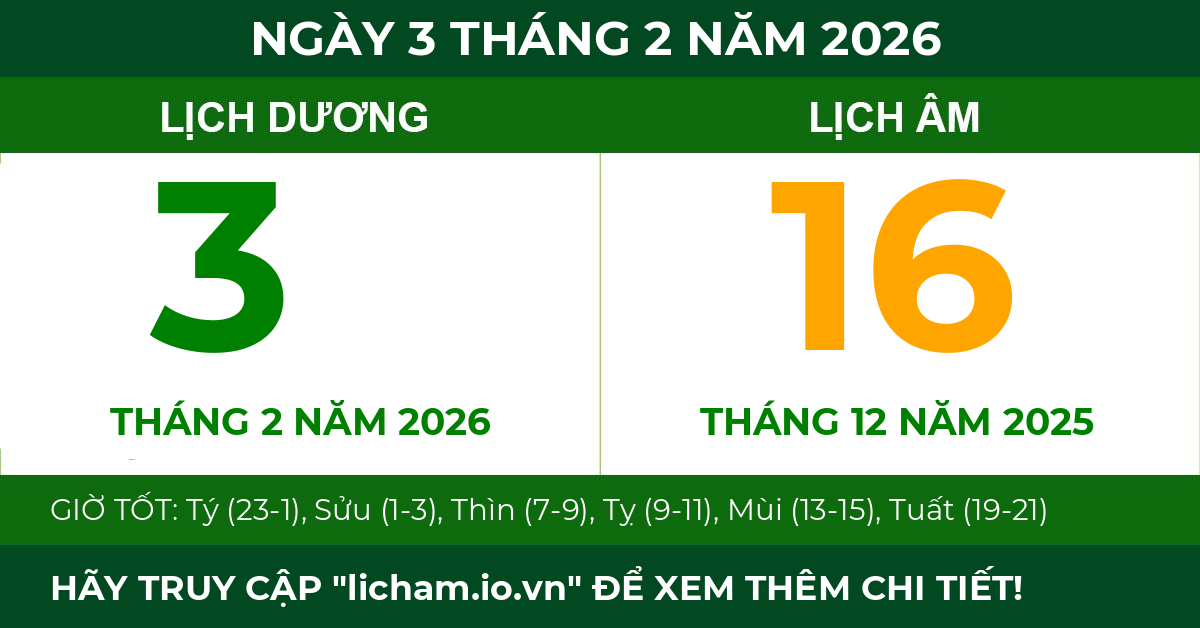 lịch âm ngày 3 tháng 2 năm 2026