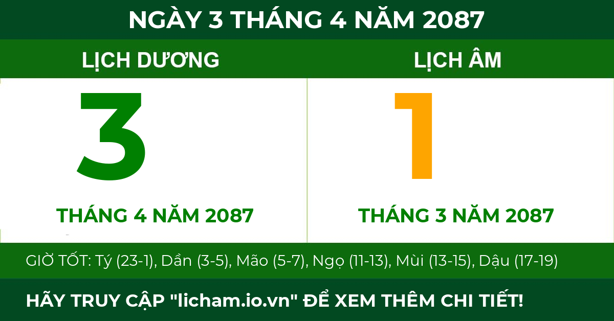 lịch âm ngày 3 tháng 4 năm 2087