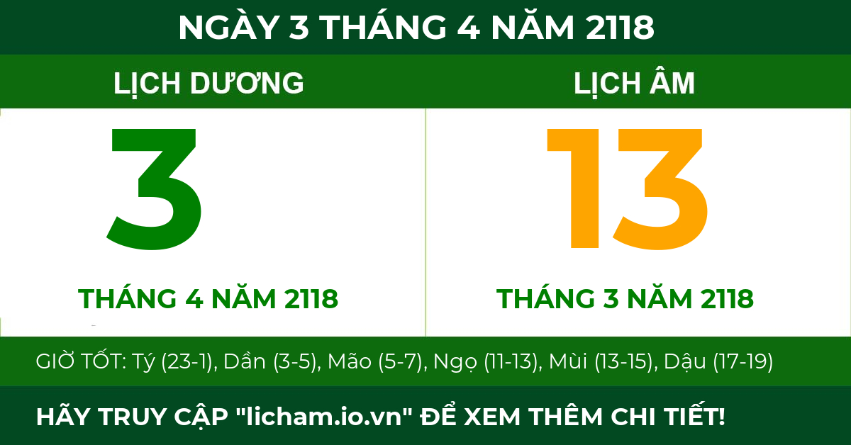 lịch âm ngày 3 tháng 4 năm 2118