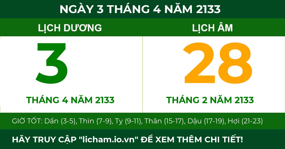 lịch âm ngày 3 tháng 4 năm 2133