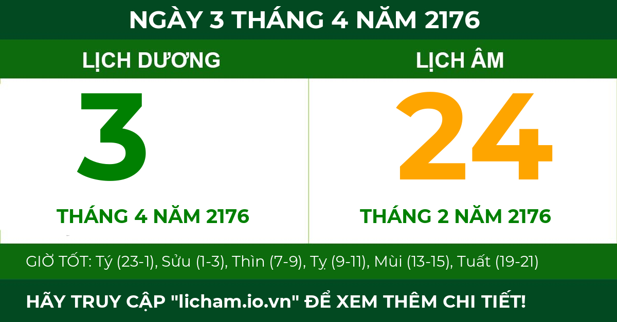 lịch âm ngày 3 tháng 4 năm 2176