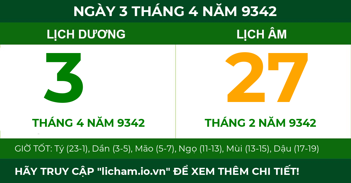 lịch âm ngày 3 tháng 4 năm 9342