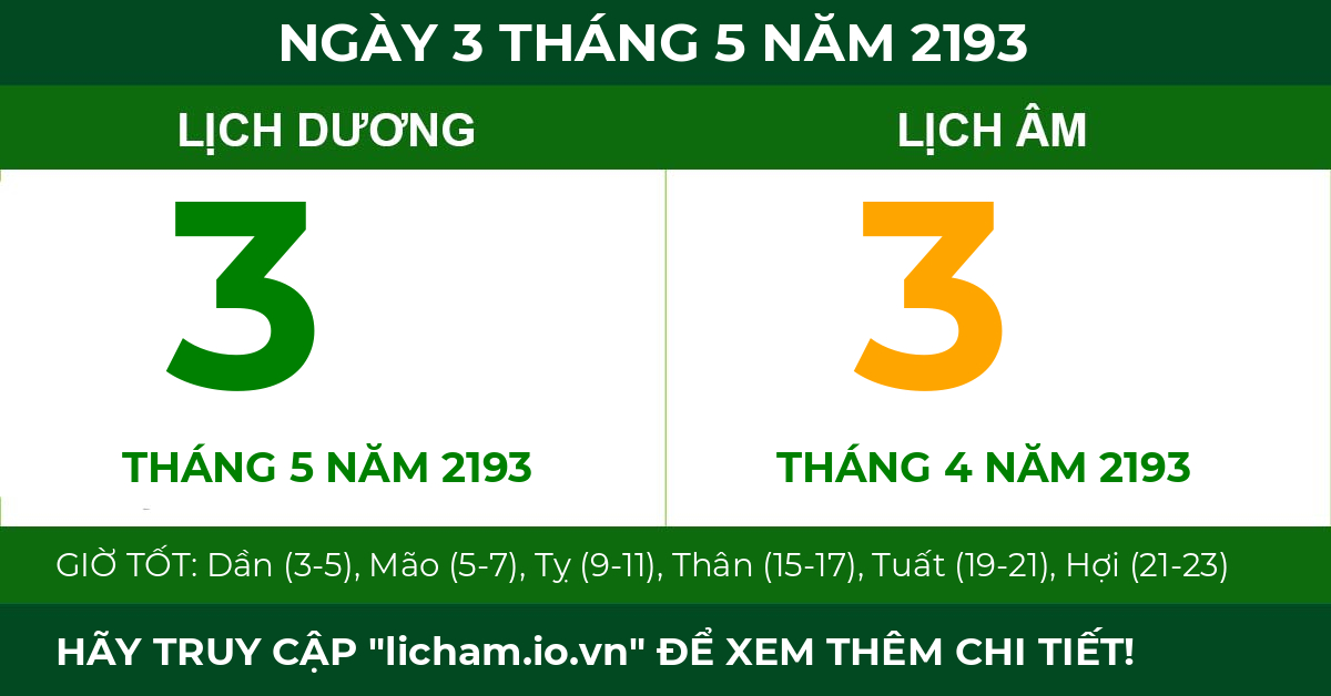 lịch âm ngày 3 tháng 5 năm 2193