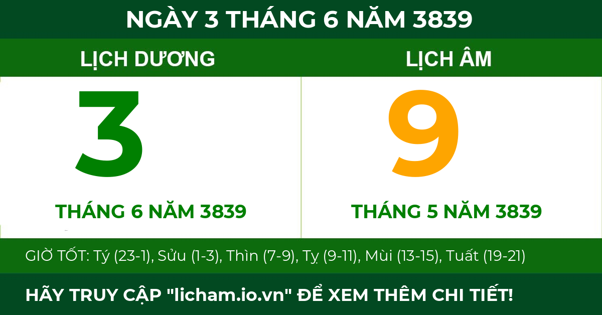 lịch âm ngày 3 tháng 6 năm 3839