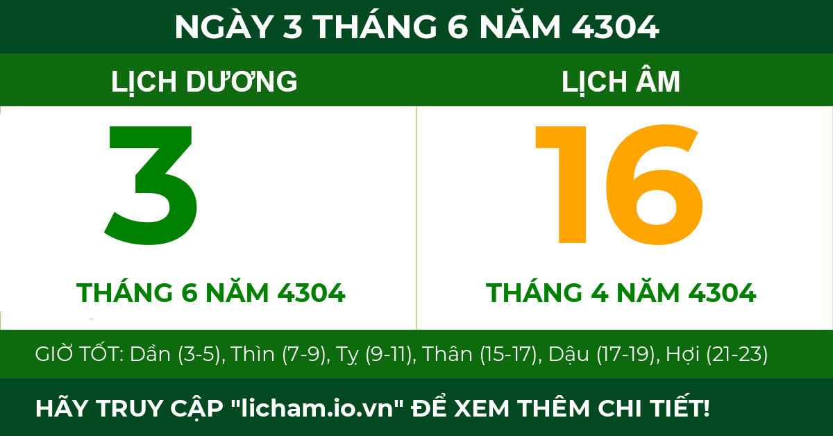 lịch âm ngày 3 tháng 6 năm 4304