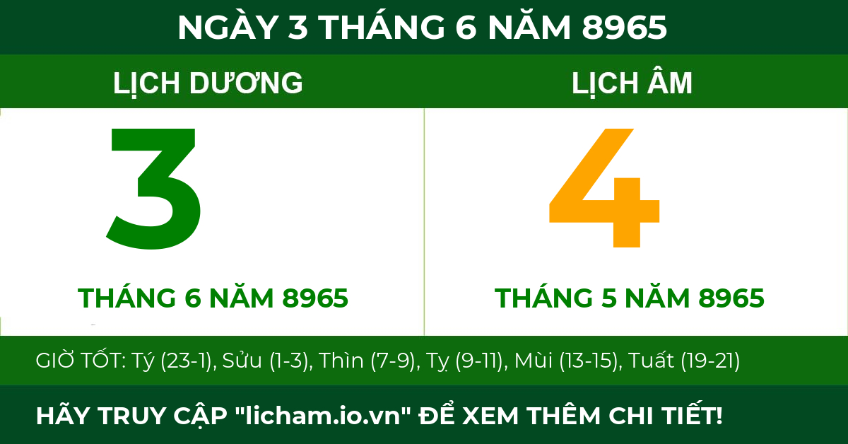 lịch âm ngày 3 tháng 6 năm 8965