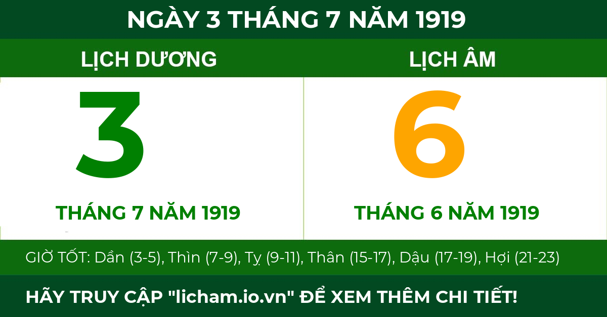 lịch âm ngày 3 tháng 7 năm 1919