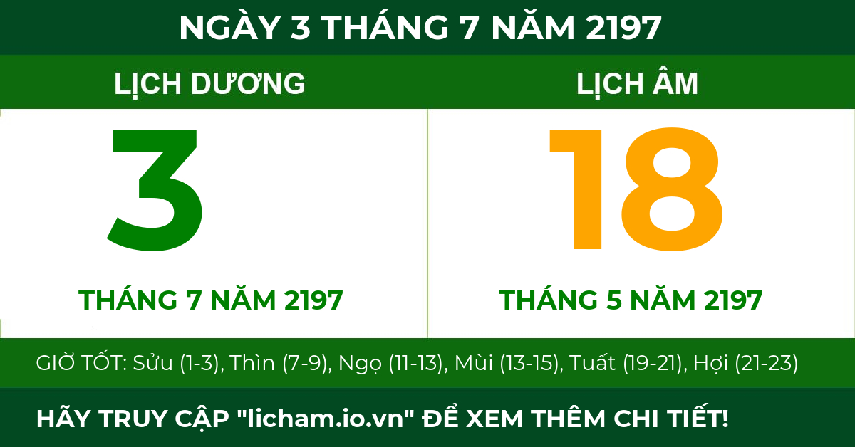 lịch âm ngày 3 tháng 7 năm 2197